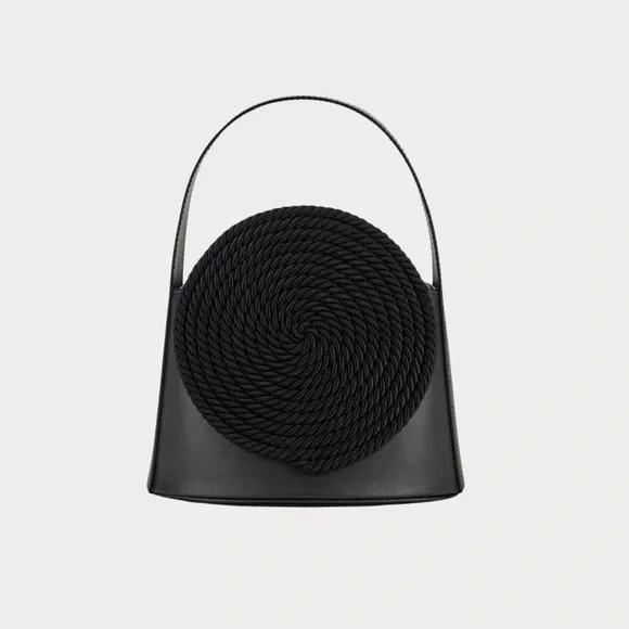 Destree BLACK LEATHER BAG WITH PASSEMENTERIE DETAIL - Picture 1 of 7